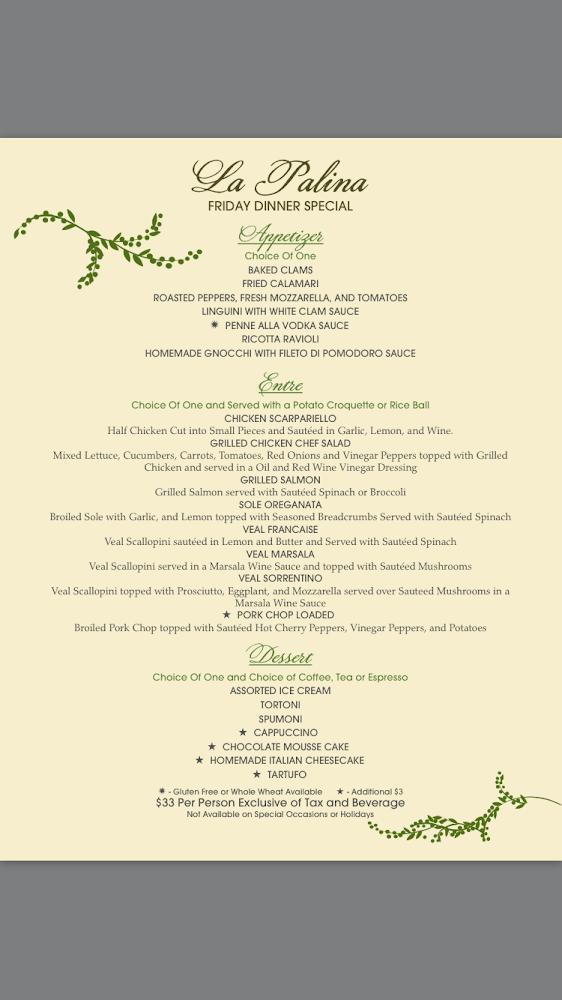 La Palina Menu image 1